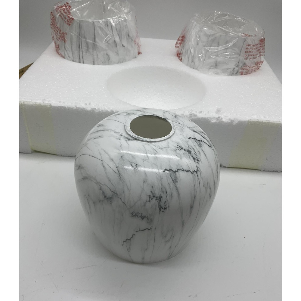 Marble‎ Glass Pendant Light Shades Set Of 3 JYP105HBCG Round White Gray